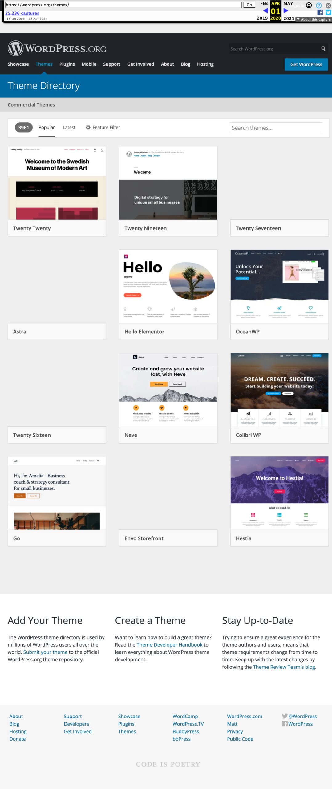 The history in numbers of the WordPress Themes Directory